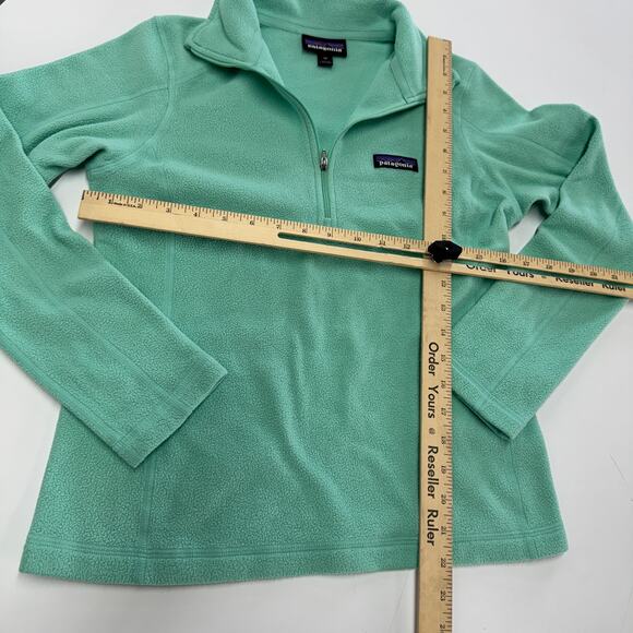 Patagonia Sweater Women X Small Green Mint Vjosa Fleece Pullover 1/4 Zip Micro D - Picture 7 of 9
